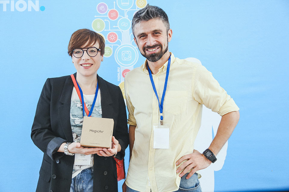 Михаил Амелькин и Тутта Ларсен на презентации Тион