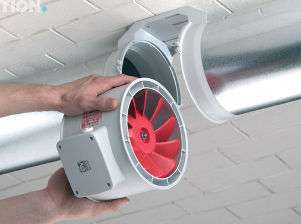 Установка канального вентилятора в воздуховод